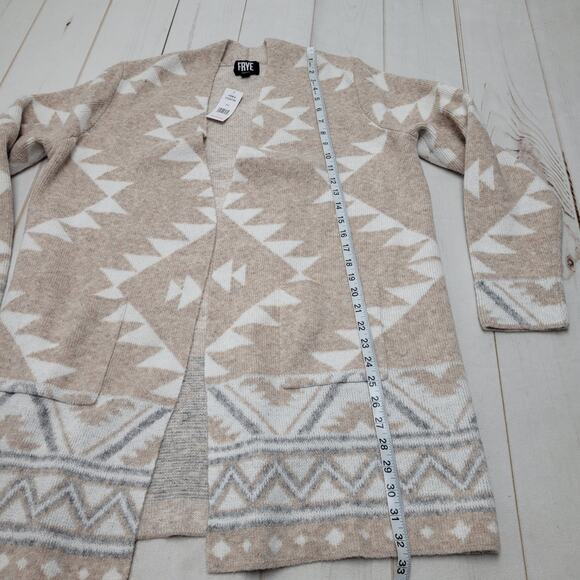 Frye the Cozy cardigan Aztec southwestern boho open front NWT - Picture 3 of 7